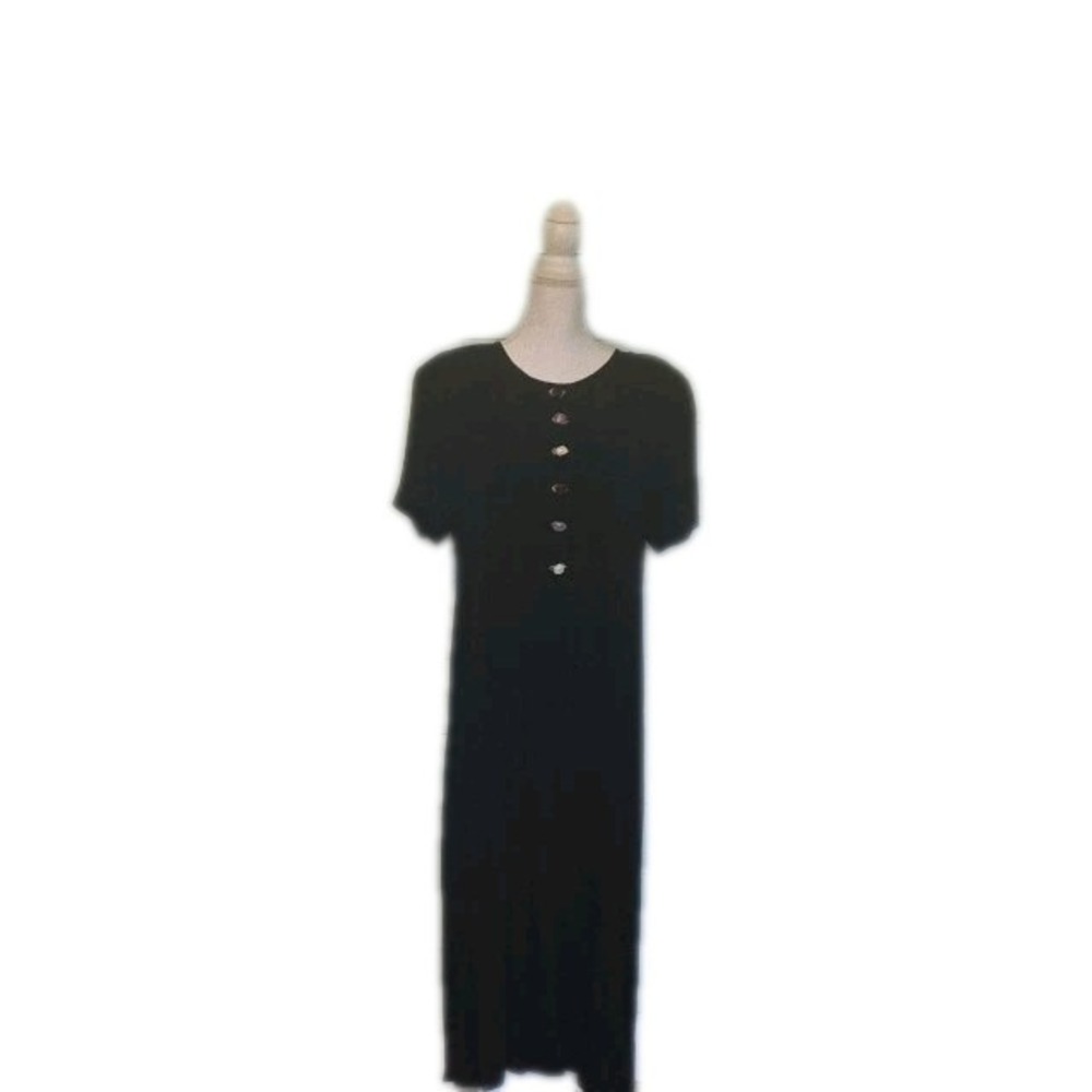 Vintage Black MaxiDress by JBS Limited Tie Back Rose Embellished Prairie Style - Picture 8 of 8